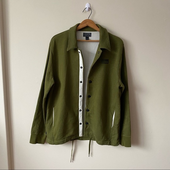 Converse | Green Oversized Button Down Sweater Jacket - Picture 5 of 12